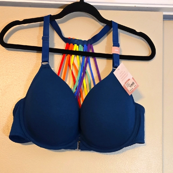 Cacique Other - Cacique Blue Strappy Boost Plunge Front Closure Women's Bra Size 40DD NWT